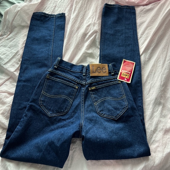 Vintage lee jr.rider dark wash straight leg jeans - Picture 2 of 3